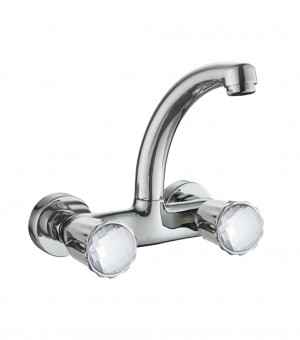 خلاط مجلي جداري كروم مسكة كريستال يوروستار ايطالي : SWAROUSKI  1716/23